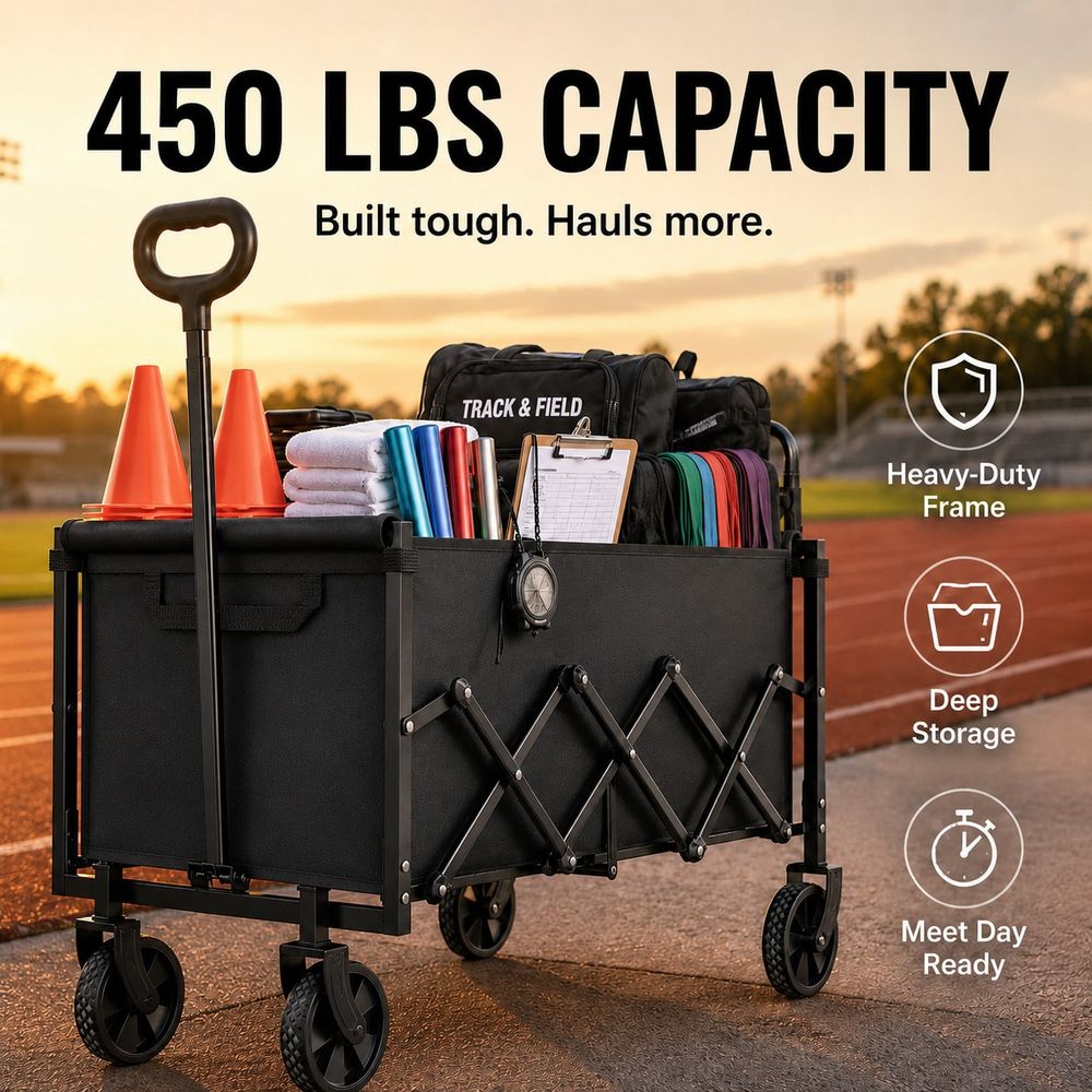 현장 장비 운반기, 450파운드 접이식 웨건 카트, 3 - Sports Equipment Wagon 리뷰 및 가격