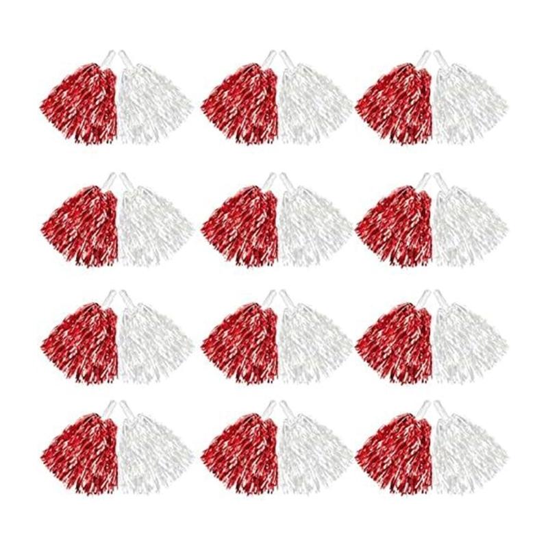 Y1UC 24Pcs 다채로운 치어 리더 춤 Pompom - Cheerleading Pom Pom 리뷰 및 가격