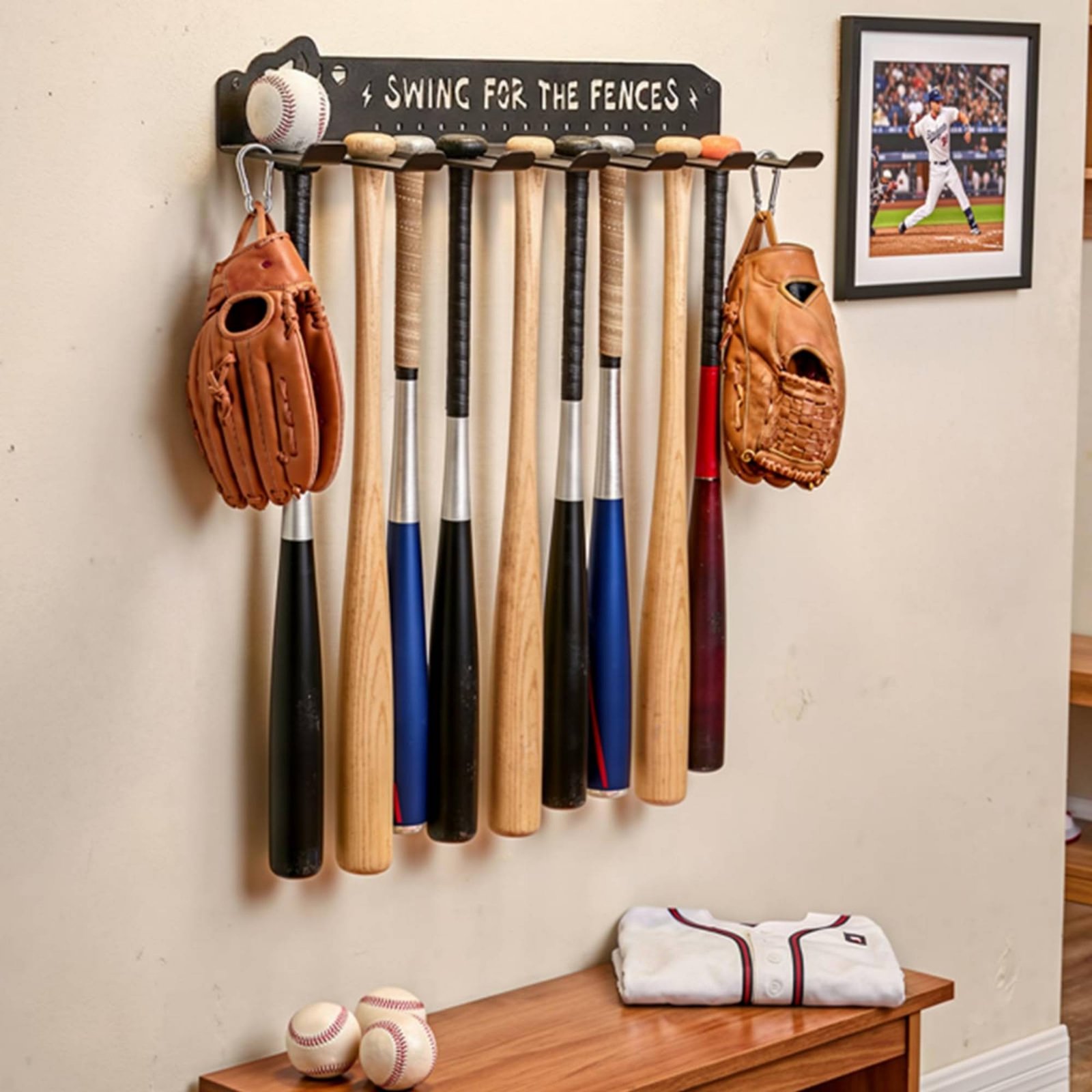 8개의 후크가 있는 스포츠 장비 랙, 헤비 듀티 메탈  - Sports Equipment Organizer Rack 리뷰 및 가격