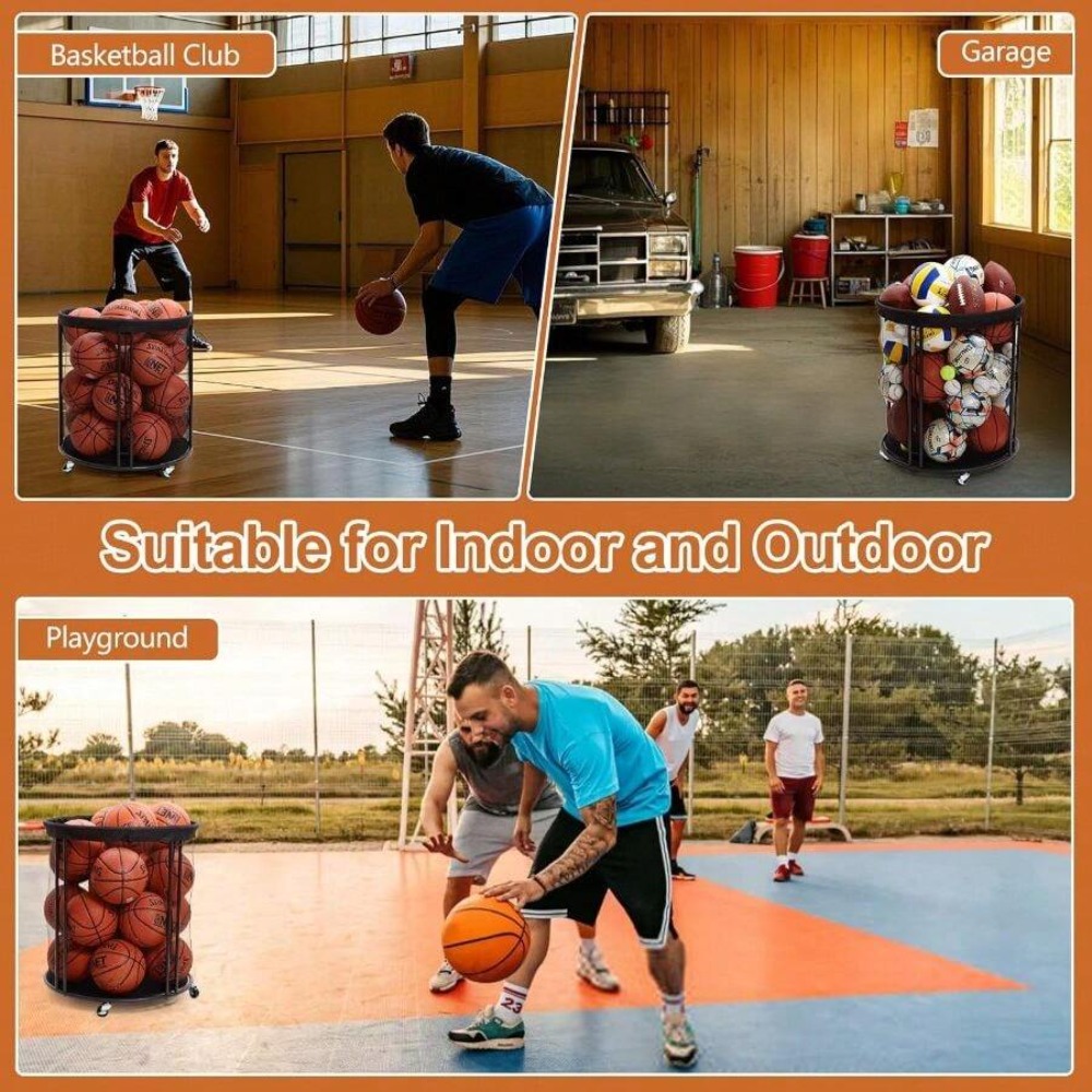 헤비 듀티 볼 보관함 카트 (축구, 농구, 배구, 풋볼 - Sports Equipment Outdoor Storage 리뷰 및 가격