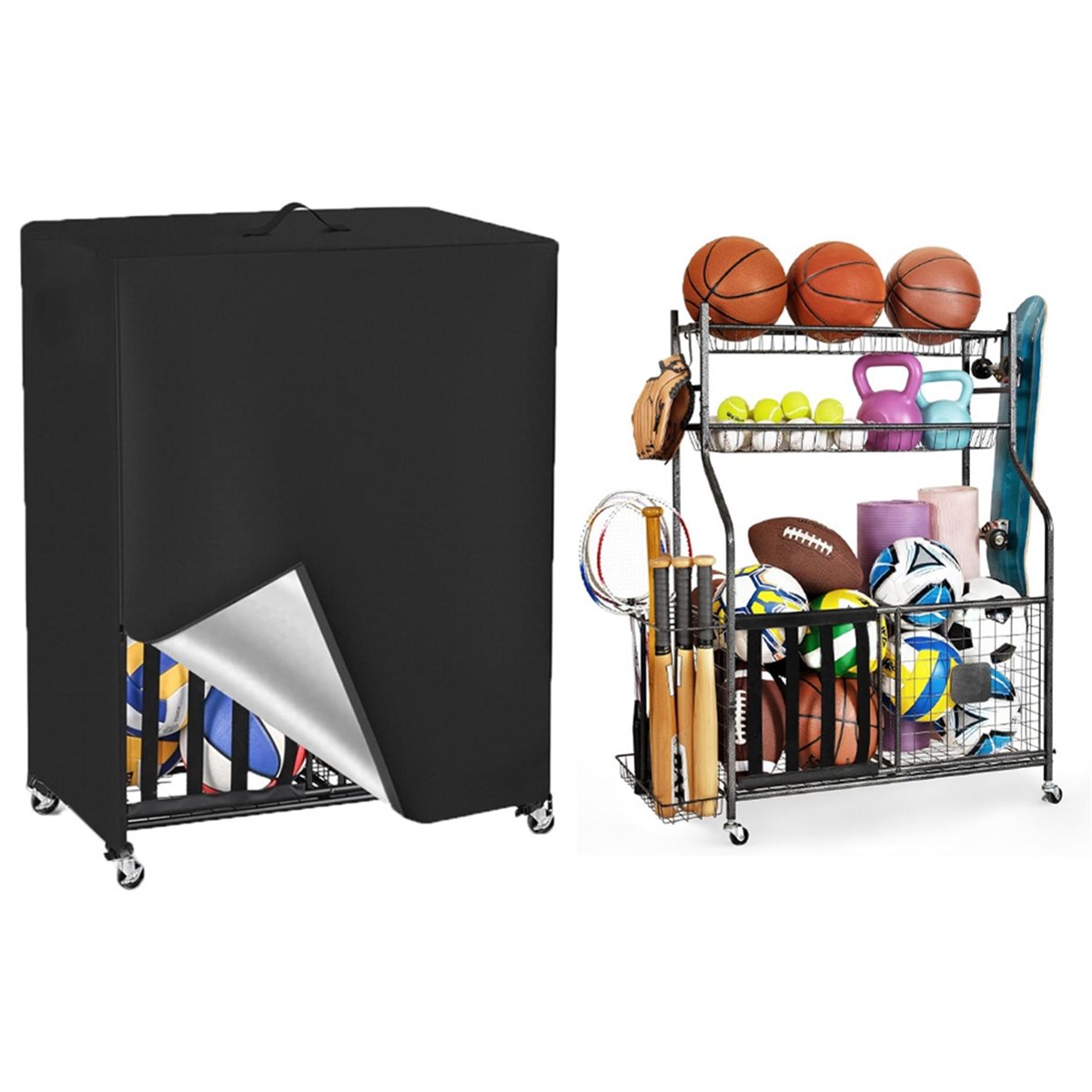 농구 랙 커버 차고 스포츠 장비 정리 커버 공 보관 랙 - Sports Equipment Organizer Rack 리뷰 및 가격