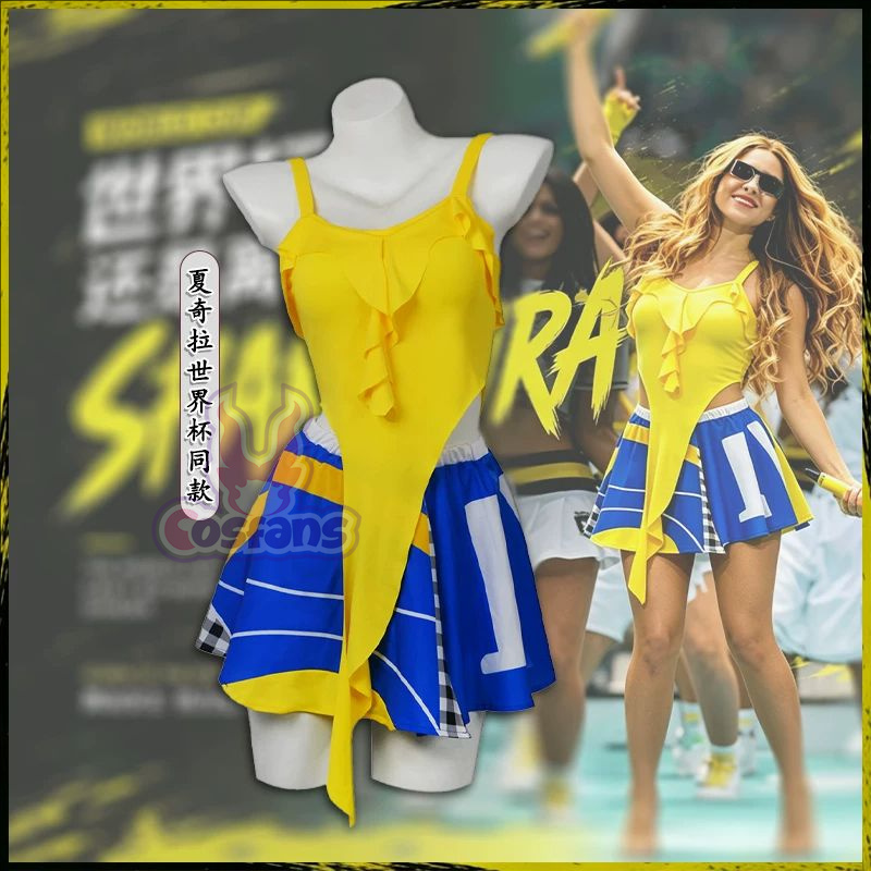 섹시한 치어리더 의상, 노란색 크롭탑, 파란색 주름 스 - Cheerleading Pom Pom 리뷰 및 가격